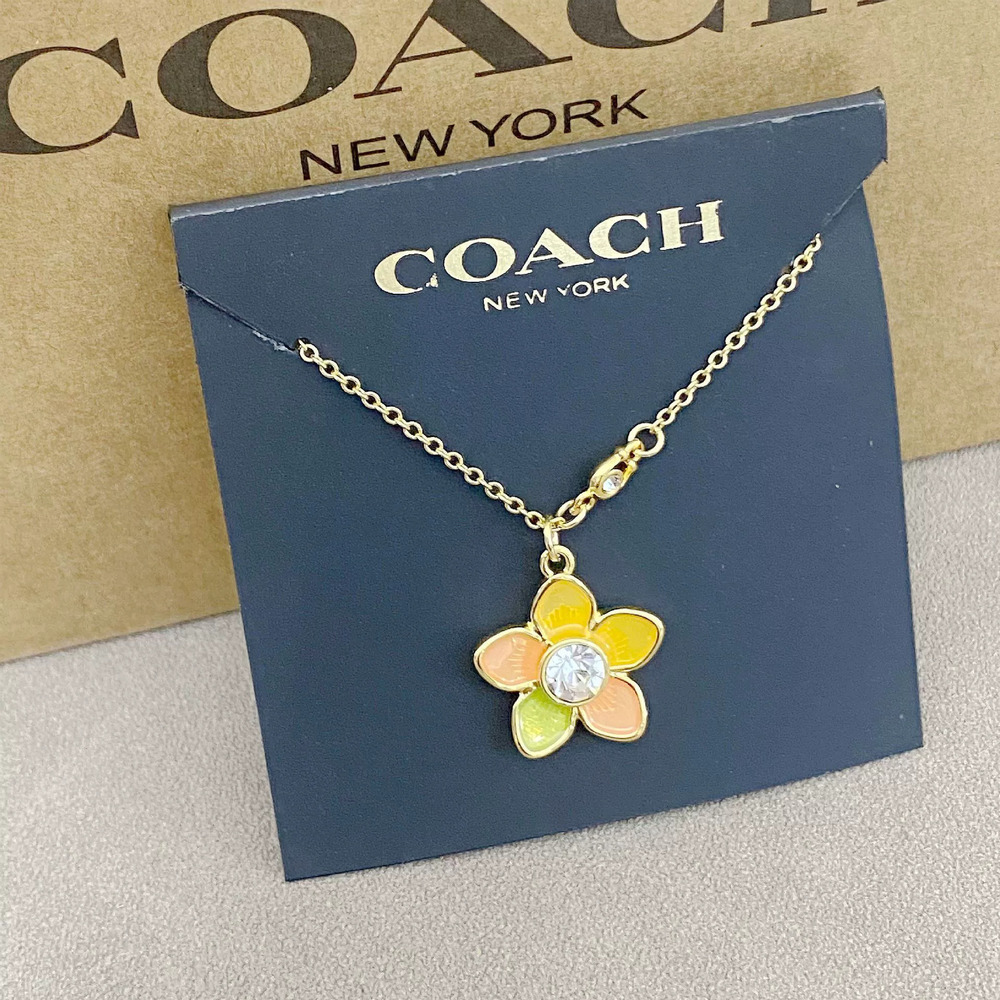 Coach Glazed Flower Pendant Necklace
